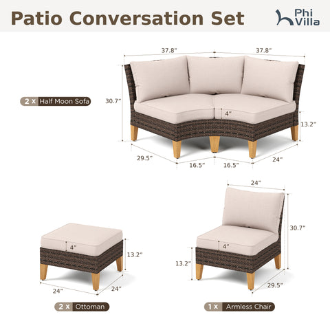 7-Piece Luxury Rattan Outdoor Sofa Sectional