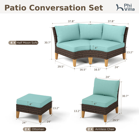 7-Piece Luxury Rattan Outdoor Sofa Sectional