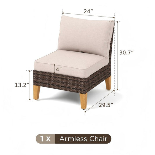Armless Sofa for CR006  Rattan Sectional Sofa Set