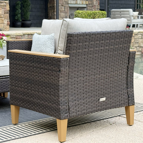 9-Piece Rattan Half-Moon Curved Luxury Outdoor Sofa