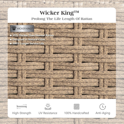 Luxury Wicker Patio Conversation Sofa Set with Fire Pit Table