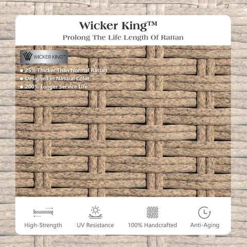 Luxury Wicker Patio Conversation Sofa Set with Fire Pit Table