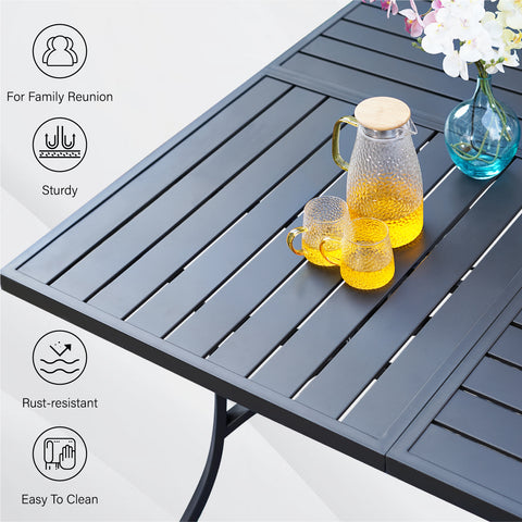 60" Enlarged Basket-wave Sqaure Patio Table