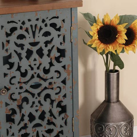Accent Storage Cabinet with Decorative Carved