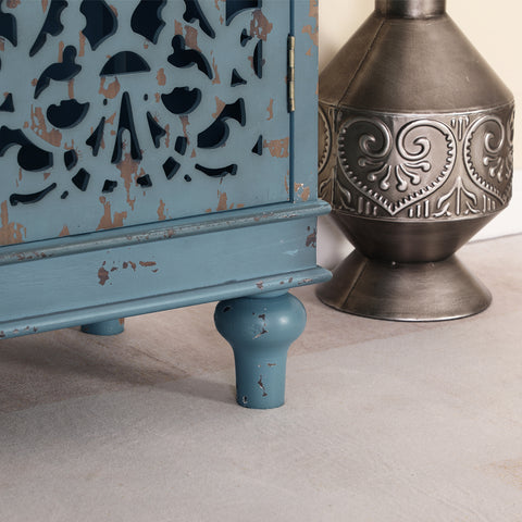 Accent Storage Cabinet with Decorative Carved