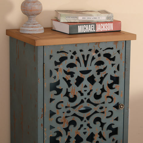 Accent Storage Cabinet with Decorative Carved