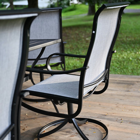 Patio Textilene Swivel Chair Outdoor Dining Set
