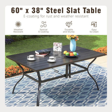 7-Piece Outdoor Patio Dining Set with Handcrafted Rattan Rope Chairs