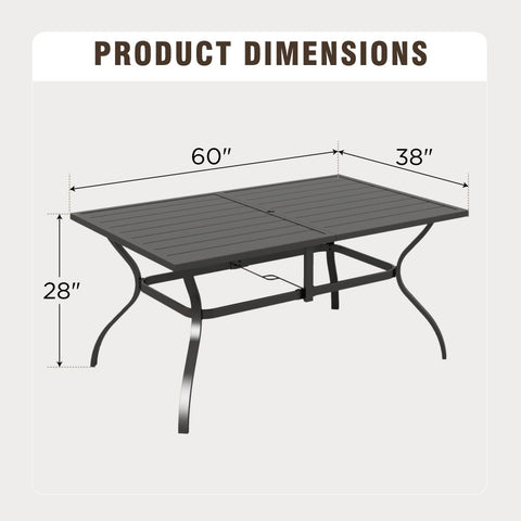 8-Piece 13ft Umbrella Patio Dining Set with High Back Textilene Swivel Chair and Metal Table