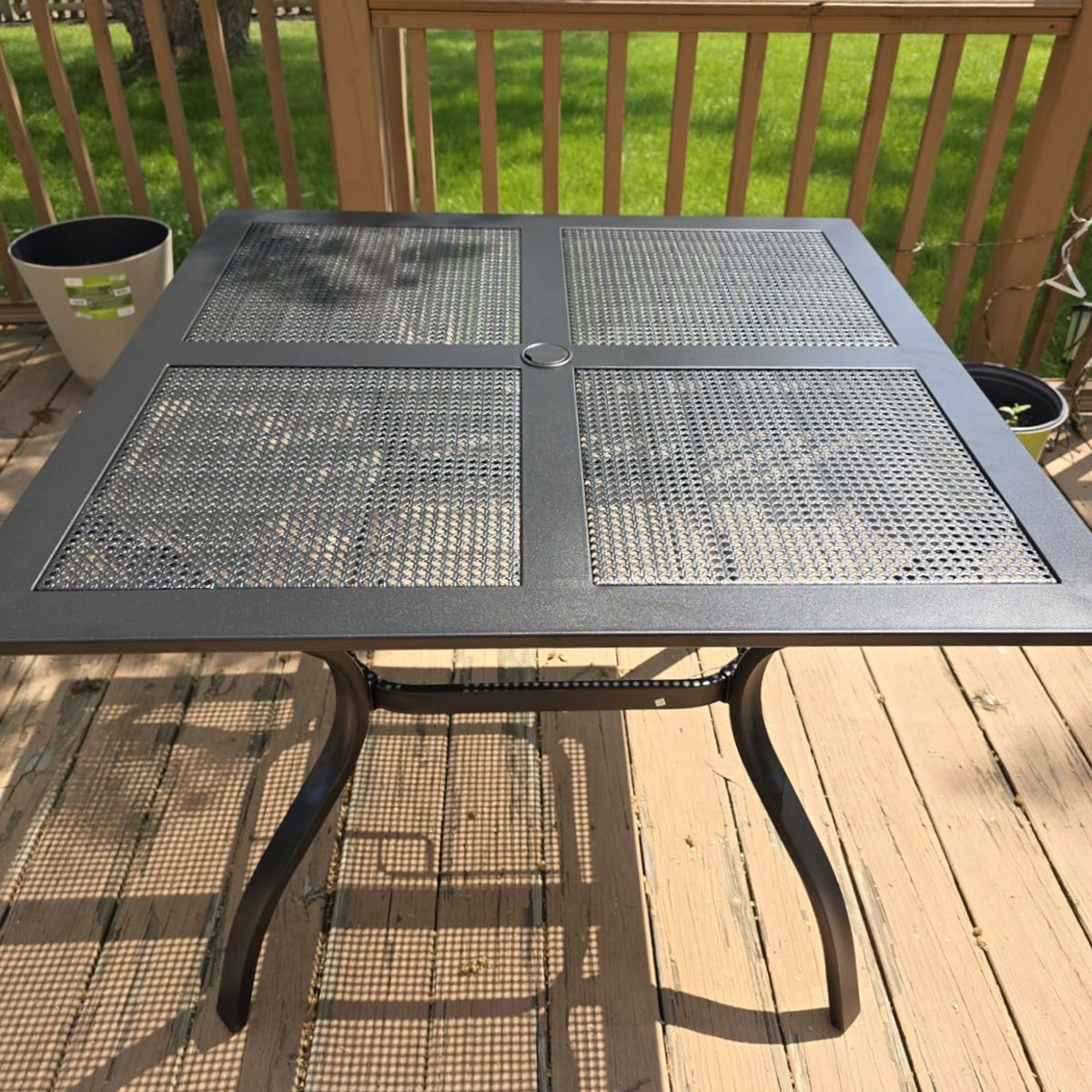 37" x 37" Square Mesh Patio Bistro Table
