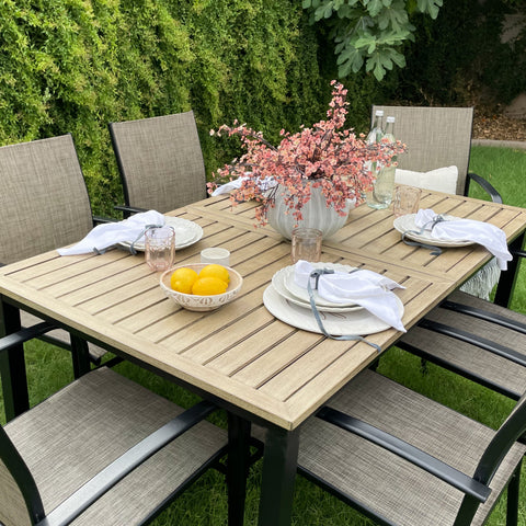 Wood-grain Patio Dining Table
