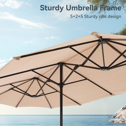 8-Piece 13ft Umbrella Patio Dining Set with High Back Textilene Swivel Chair and Metal Table
