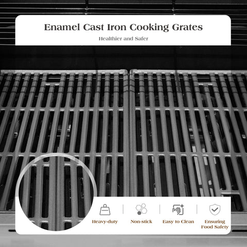 4-Burner Propane BBQ Grill with Side Burner for Outdoor Cooking
