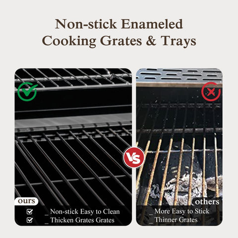 Charcoal Patio Grill with 2 Liftable Enamel Charcoal Trays