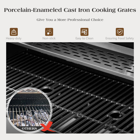 6-Burner Outdoor Propane Grill with Extra Side Burner