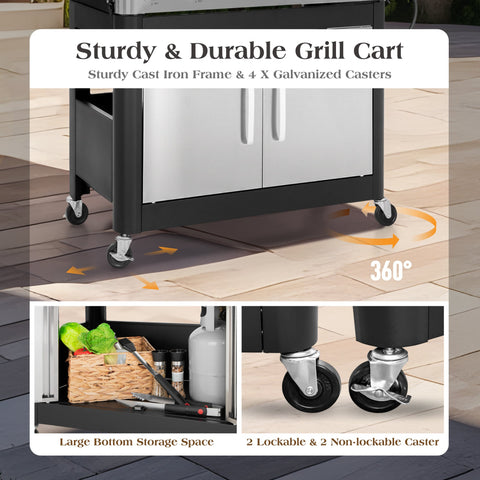 6-Burner Outdoor Propane Grill with Extra Side Burner