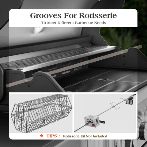 6-Burner Outdoor Propane Grill with Extra Side Burner
