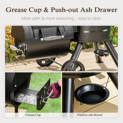 2-In-1 Vertical Offset Charcoal Smoker & BBQ Grill
