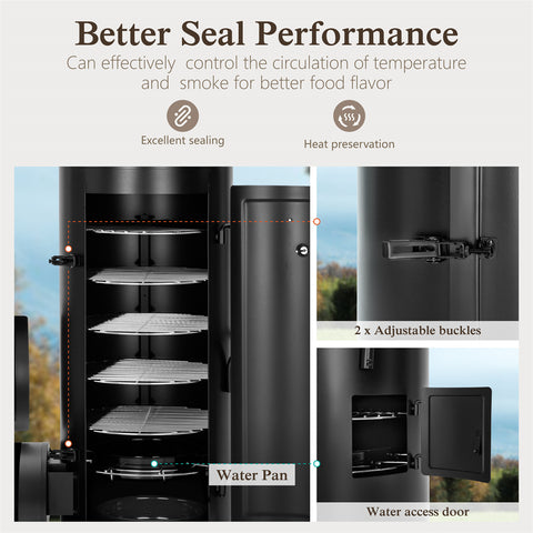 2-In-1 Vertical Offset Charcoal Smoker & BBQ Grill