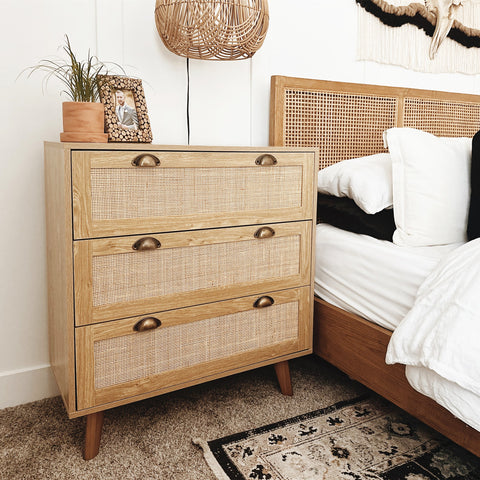 Natural Rattan Storage Cabinet and Chest of Drawers