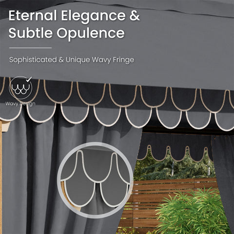 10' X 13' Patio Canopy Gazebo for Outdoor Relaxation with Netting & Curtain