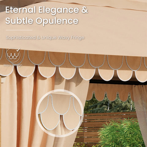 10' X 13' Patio Canopy Gazebo for Outdoor Relaxation with Netting & Curtain