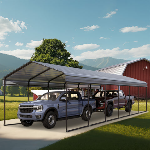 Heavy Duty Carport with Galvanized Steel Roof Multi-Purpose Shelter