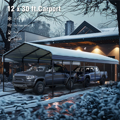 Heavy Duty Carport with Galvanized Steel Roof Multi-Purpose Shelter