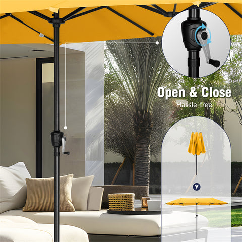 13ft Large Double-Sided Outdoor Patio Umbrella
