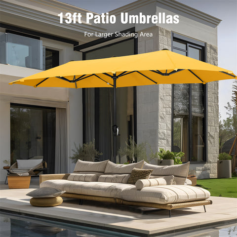 13ft Large Double-Sided Outdoor Patio Umbrella
