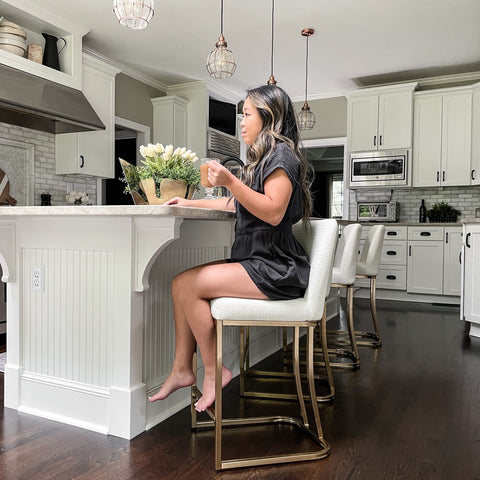24" Modern PU Leather Bar Stools for Kitchen Island，Phi Villa