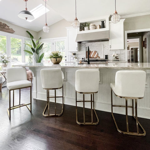 24" Modern PU Leather Bar Stools for Kitchen Island，Phi Villa