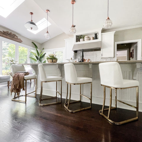 24" Modern PU Leather Bar Stools for Kitchen Island，Phi Villa