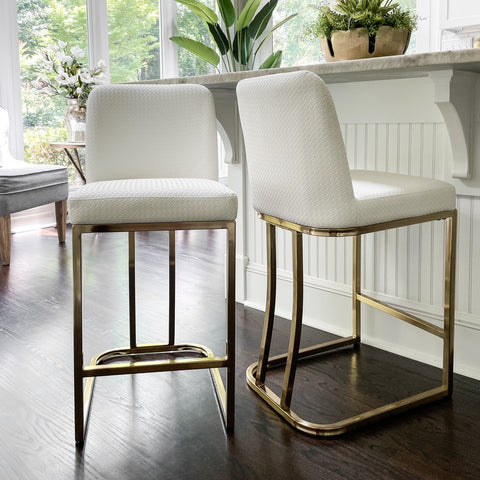 24" Modern PU Leather Bar Stools for Kitchen Island，Phi Villa