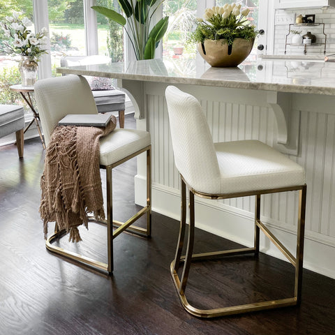 24" Modern PU Leather Bar Stools for Kitchen Island，Phi Villa