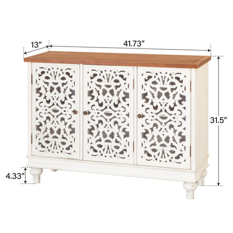 Accent Storage Cabinet with Decorative Carved