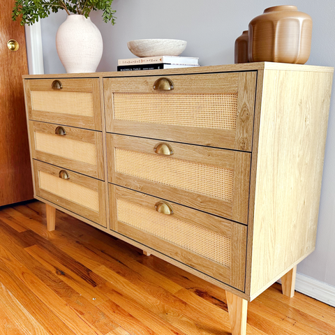 Natural Rattan Storage Sideboard Buffet Cabinet and Chest of Drawers