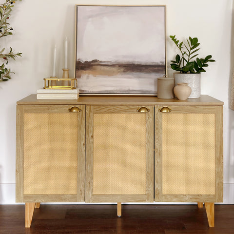 Natural Rattan Storage Sideboard Buffet Cabinet and Chest of Drawers