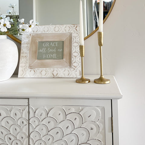 Sunflower Carved Accent Cabinet and Chest of Drawers