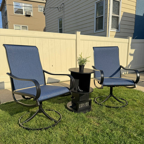 Patio Textilene Swivel Chair Outdoor Dining Set
