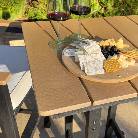 3-Piece Outdoor High Bar Set with HDPE Wicker Stools & Wood-Like Table