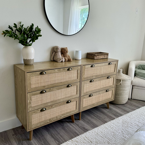 Natural Rattan Storage Cabinet and Chest of Drawers