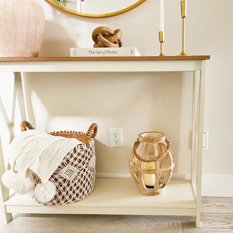 PHI VILLA Farmhouse-Inspired Manufactured Wood Coffee Table