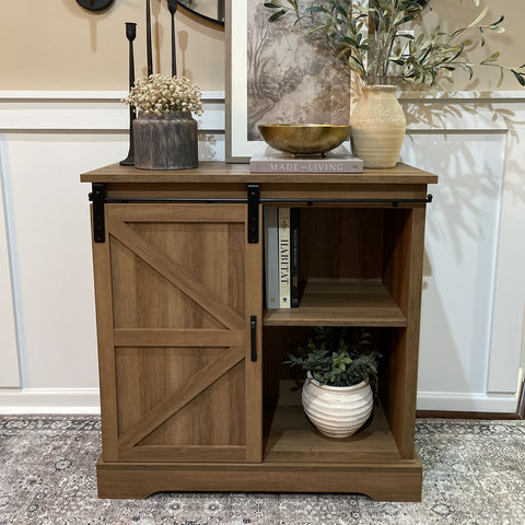 Farmhouse Sideboard with Sliding Barn Door