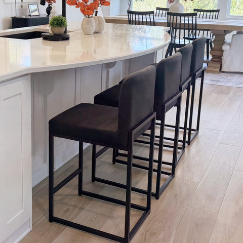 24 Inch Counter Height PU Leather Bar Stool with Backrest