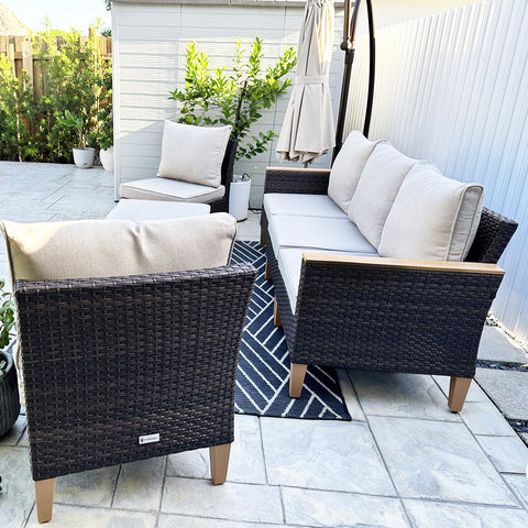 7-Piece Luxury Rattan Outdoor Sofa Sectional