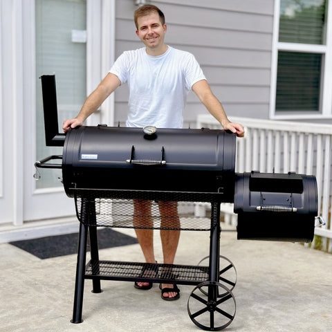 2-In-1 Charcoal Smoker Grill with Offset Smoke Box
