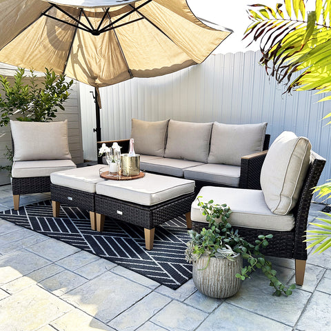 7-Piece Luxury Rattan Outdoor Sofa Sectional