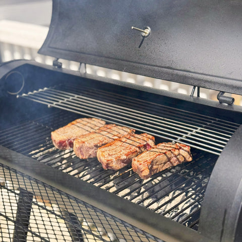 2-In-1 Charcoal Smoker Grill with Offset Smoke Box