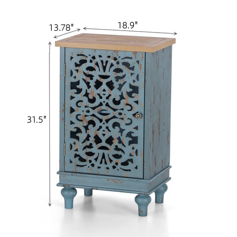 Accent Storage Cabinet with Decorative Carved